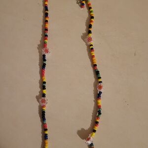 Paparazzi Colorful Beaded Necklace with Flower Accents